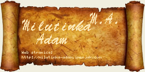 Milutinka Adam vizit kartica